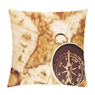 Personality  Old Map And Compass Pillow Covers