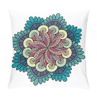 Personality  Vector Beautiful Deco Mandala In Color Pillow Covers