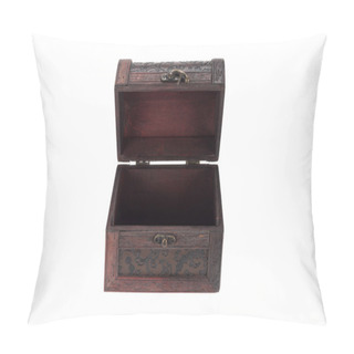 Personality  Vintage Wood Teasure Box Have Lock Beside Pillow Covers