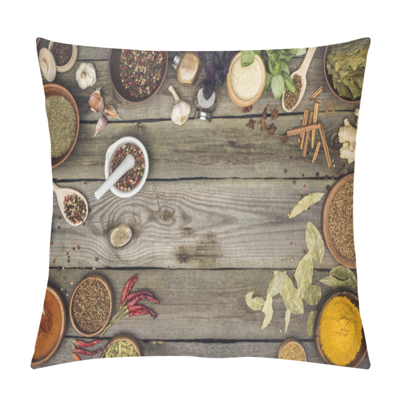 Personality  Different Spices And Herbs Pillow Covers