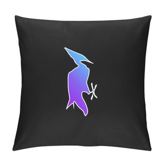 Personality  Bird Shape Blue Gradient Vector Icon Pillow Covers