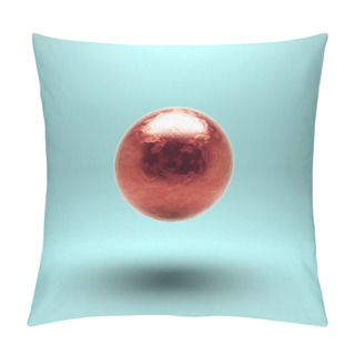 Personality  Gold Sphere With Detailed Damages. Isolated Pillow Covers