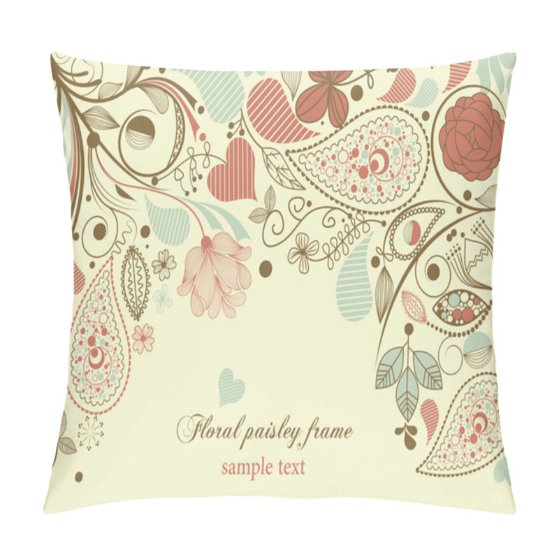 Personality  Floral Frame, Paisley Motif Pillow Covers