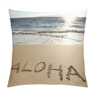 Personality  Aloha Written In Sand Pillow Covers