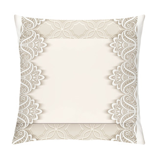 Personality  Vintage Paper Background With Lace Borders Pillow Covers
