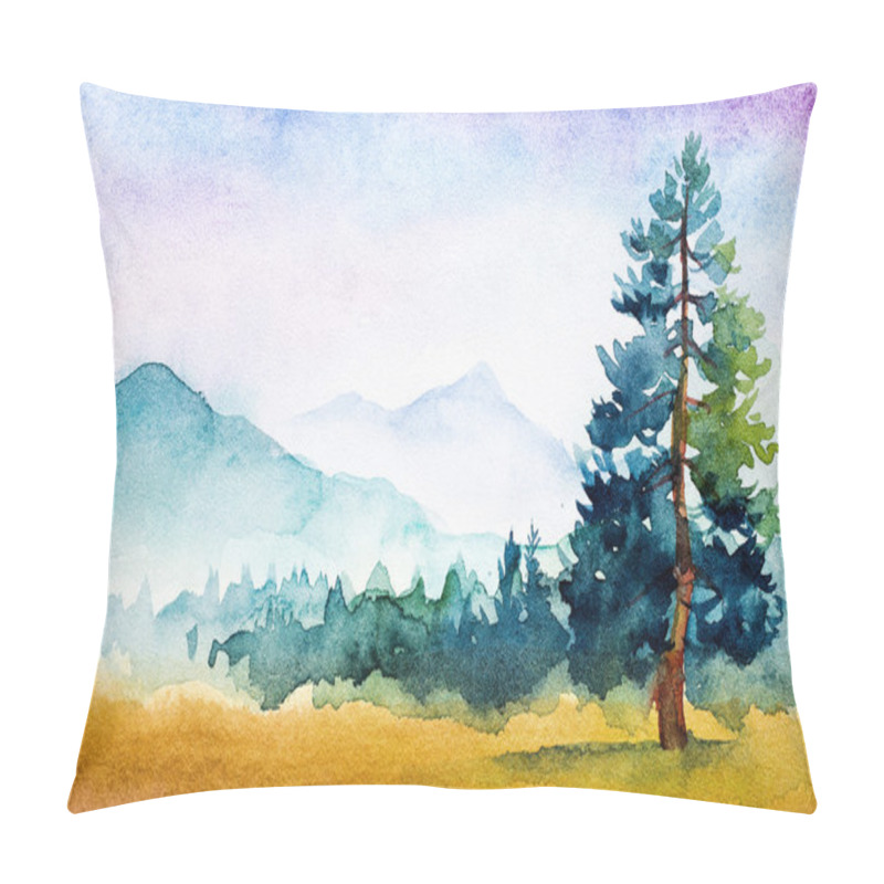 Personality  watercolor mountain landscape illustrations pillow covers