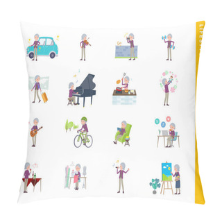 Personality  A Set Of Senior Women About Hobbies And Lifestyle.type A.It's Vector Art So Easy To Edit. Pillow Covers