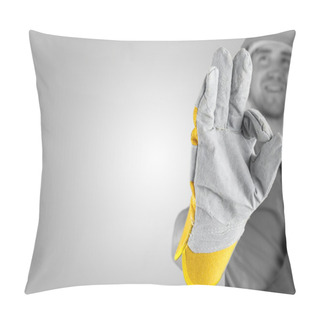 Personality  Workman Making A Perfect Gesture Pillow Covers