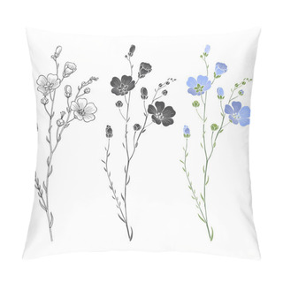 Personality  Floral Seamless Flax Plants Pillow Covers