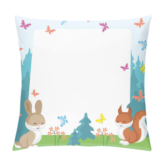 Personality  Squirrel And Rabbit Background Pillow Covers