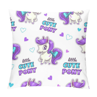 Personality  Cute Seamless Pattern With Pretty Little Pony Patches Pillow Covers