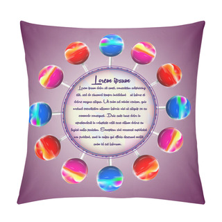 Personality  Vector Illustration Of Colorful Lollipops Pillow Covers