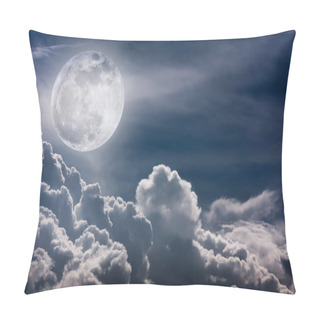 Personality  Nighttime Sky With Clouds And Bright Full Moon With Shiny.   Pillow Covers
