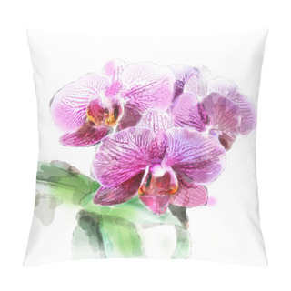 Personality  Watercolor Illustration Of Orchid Brunch Pillow Covers