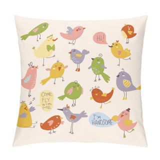 Personality  Group Of Birds Singing Pillow Covers