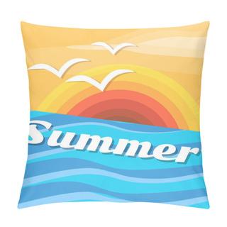 Personality  Summer Holiday Vector Background Pillow Covers