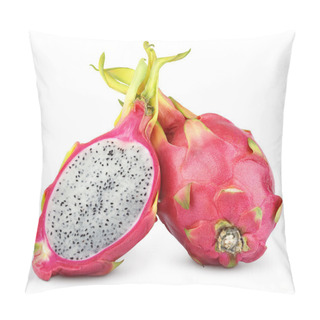 Personality  Dragon Fruit Or Pitaya Isolated On White Pillow Covers