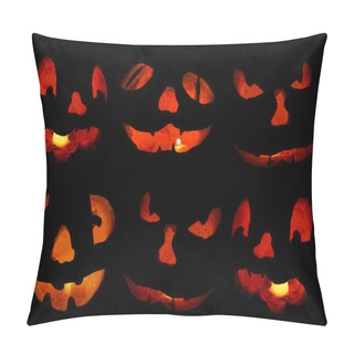 Personality  Jack O'lantern Faces Fill The Frame Pillow Covers