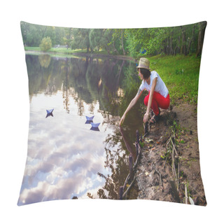 Personality  Hipster Girl Near The River Pillow Covers