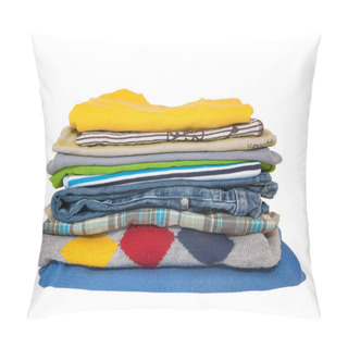 Personality  Pile Of Clothes Isolated On White Pillow Covers