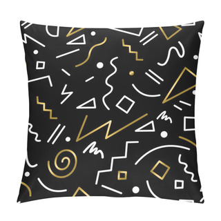 Personality  Abstract Seamless Pattern In Gold 80s Retro Style Pillow Covers