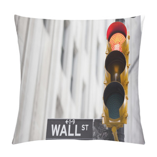 Personality  Wall Street And Red Traffic Light Pillow Covers