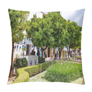 Personality  SPAIN, MARBELLA, 25, MAY, 2023: People Relaxing At Street Cafes In Orange Square - Plaza De Los Naranjos In The Marbella Old Town, Spain Pillow Covers