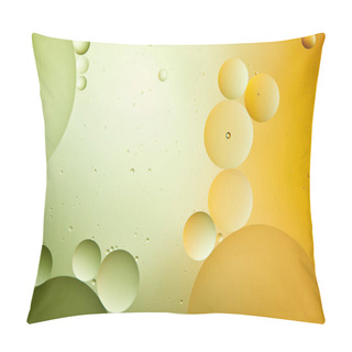 Personality  Creative Abstract Background From Mixed Water And Oil In Green And Orange Color Pillow Covers