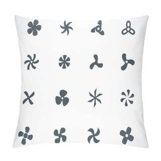 Personality  Vector Black Fans And Propellers Icons Set Pillow Covers