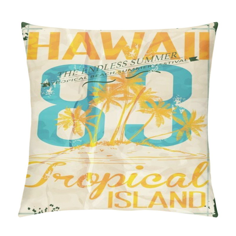 Personality  Vector Palm Tree And Coast Print Pillow Covers