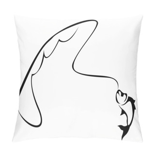 Personality  Fishing Symbol Isolated On White For Design Pillow Covers