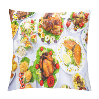Personality  Table Served With Tasty Meals Pillow Covers
