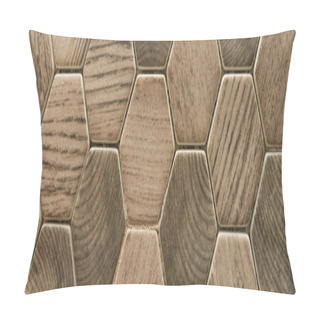 Personality  Hexagon Tiles, With Wood Surface Imitation, Banner Pillow Covers
