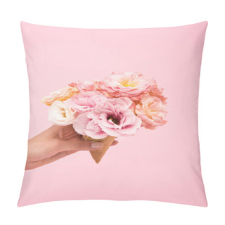 Personality  Flowers In Waffle Cone Pillow Covers