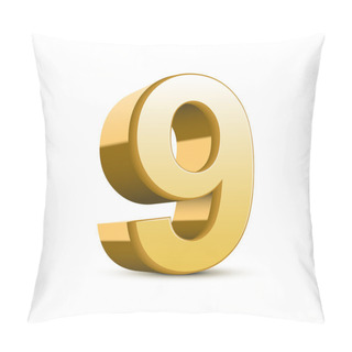 Personality  3d Shiny Golden Number 9 Pillow Covers