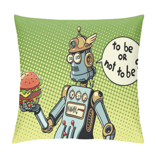 Personality  Robot Hamburger Fast Food Pillow Covers