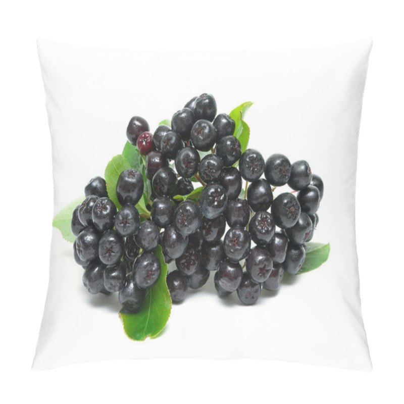 Personality  Bunch Of Ripe Berries Of Aronia Isolated On A White Background Pillow Covers