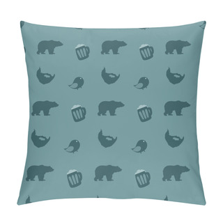 Personality  Bears And Beer. Vector Illustration Pillow Covers