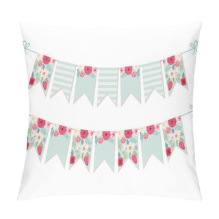 Personality  Cute Vintage Botanical Bunting Flags Pillow Covers