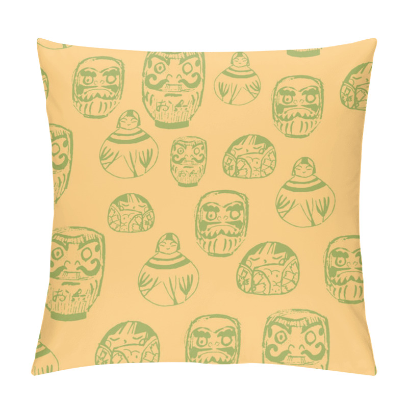 Personality  Treasures from Japan. Hand drawn seamless vector pattern with cute traditional objects. pillow covers