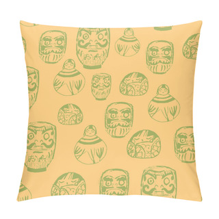 Personality  Treasures From Japan. Hand Drawn Seamless Vector Pattern With Cute Traditional Objects. Pillow Covers