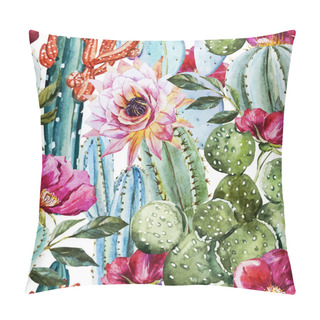 Personality  Watercolor Cactus Pattern Pillow Covers
