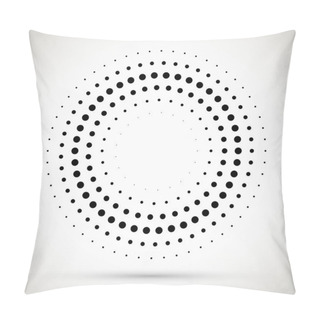 Personality  Halftone Dotted Background Circularly Distributed. Halftone Effect Vector Pattern For Your Design. Circle Dots Isolated On The White Background For Advertisement. Pillow Covers