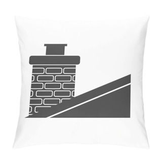Personality  Chimney On Roof Icon Vector Pillow Covers