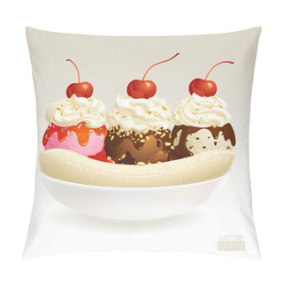 Personality  Banana Split Ice Cream Pillow Covers