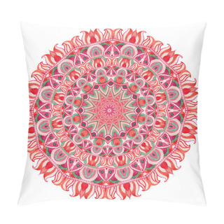 Personality  Watercolor Mandala With Sacred Geometry. Ornate Lace Isolated On White Background. Pillow Covers