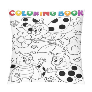 Personality  Coloring Book Ladybug Theme 7 Pillow Covers