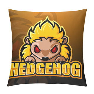 Personality  Vector Illustration Of Hedgehog Mascot Esport Logo Design Pillow Covers