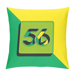 Personality  56 Social Logo Green And Yellow Modern 3d Vector Icon Logo Pillow Covers