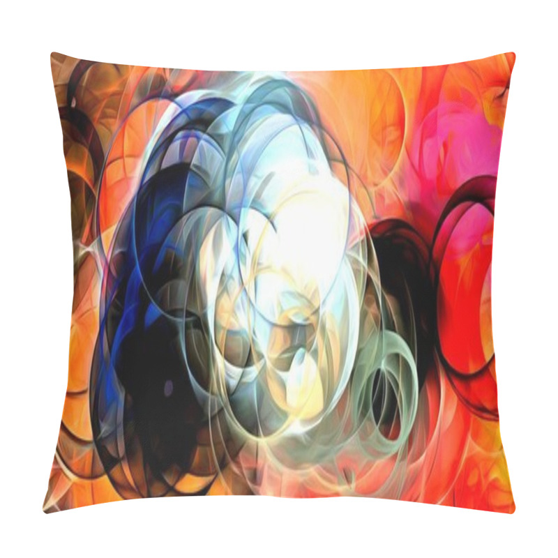 Personality  abstract psychedelic background colored fractal hotspots arranged circles and spirals of different sizes Digital graphic design alchemy. magic. pillow covers